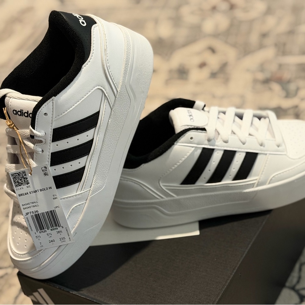 Adidas Break Start Bold Black/White Sneakers Women’s Size 7 NWT